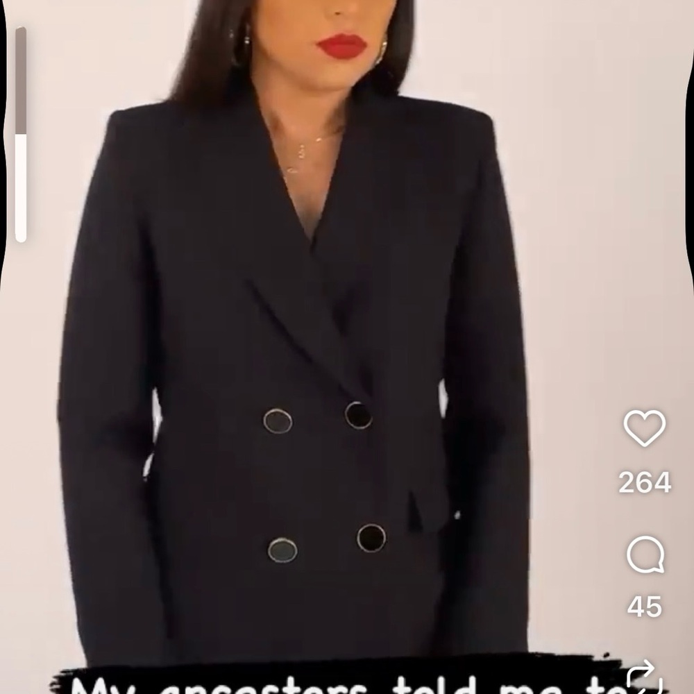 Zara Double Breasted Wool Blend Blazer (Women)